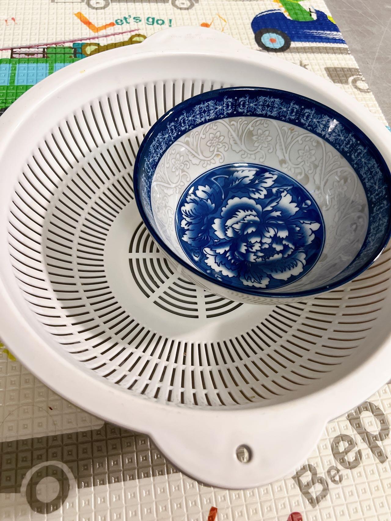洗菜盆沥水篮加陶瓷碗