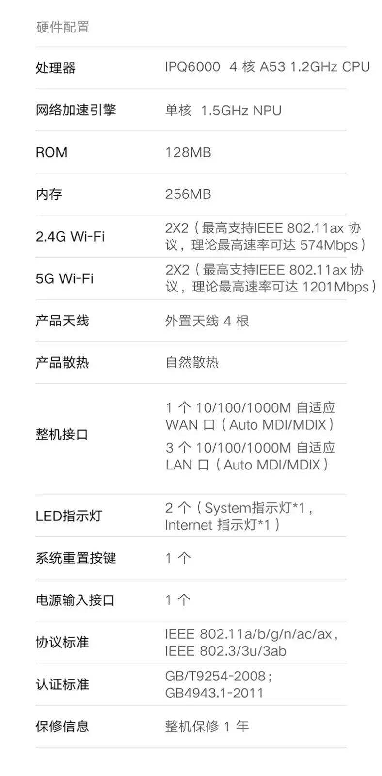 红米AX5 千兆wifi6路由器