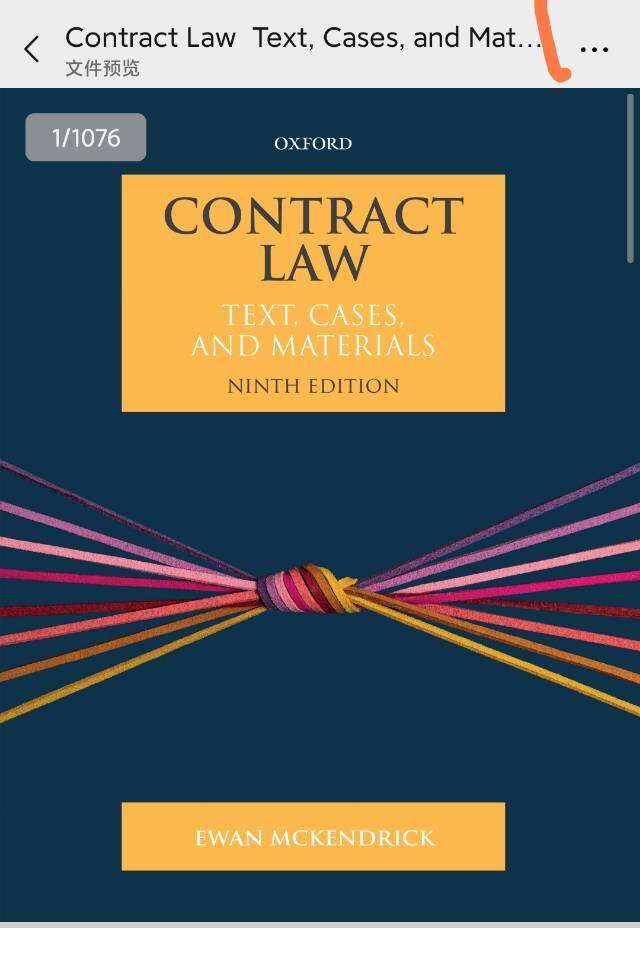 Contract Law Text Cases and Materials 9th by Ewan McKendrick