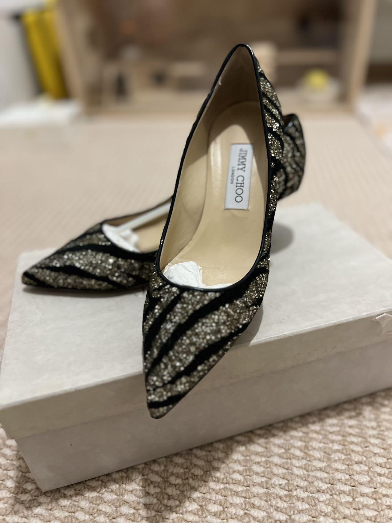 Jimmy Choo 黑色闪闪高跟鞋
