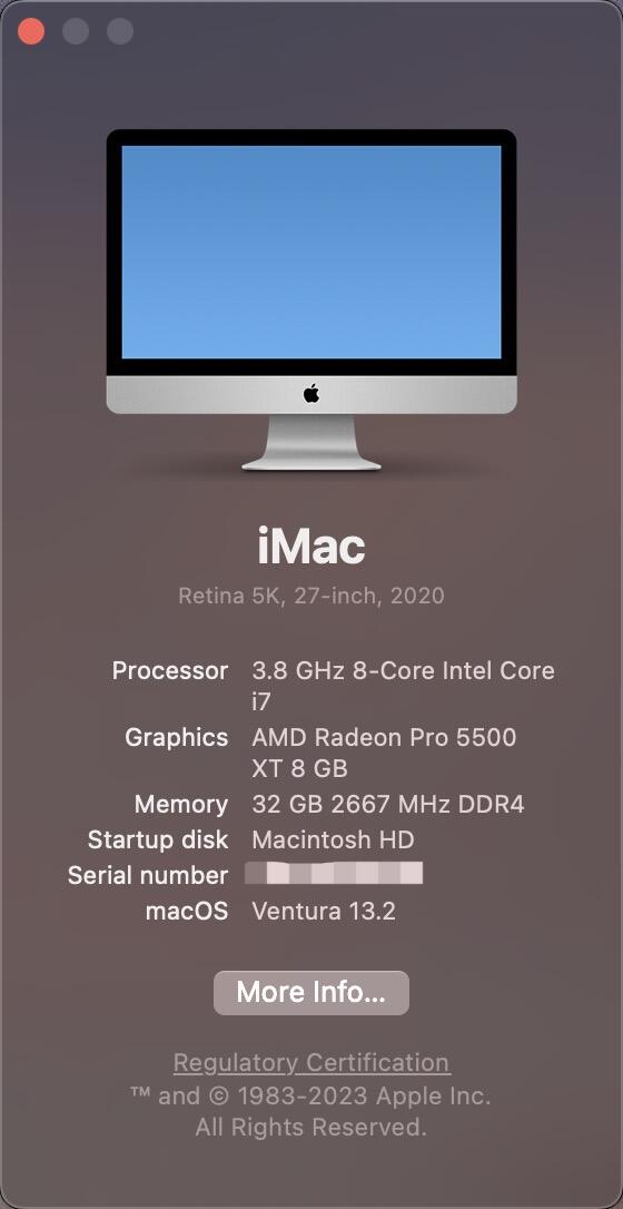 iMac 27寸 2020款 高配 i7 5500XT