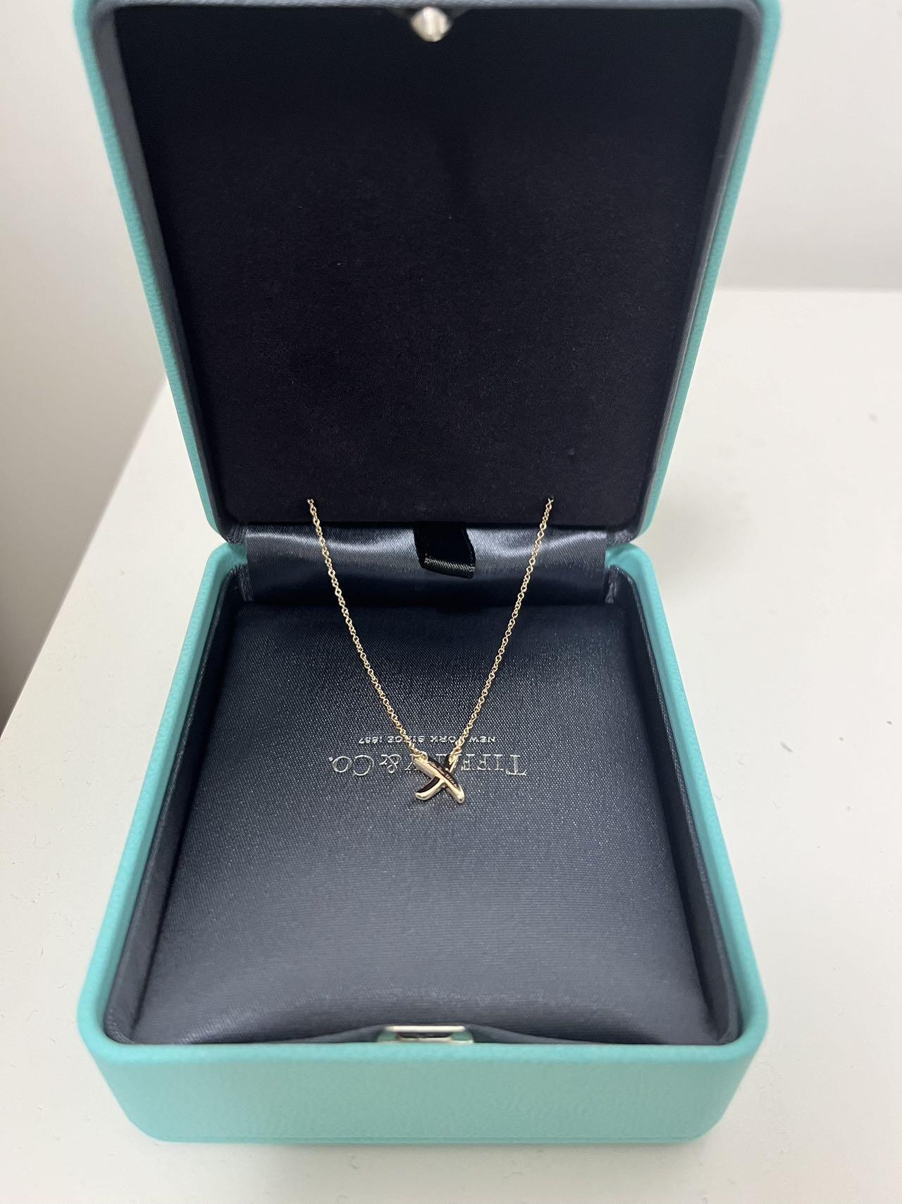 Tiffany&Co. 塗鴉X符號18K玫瑰金項鍊 小