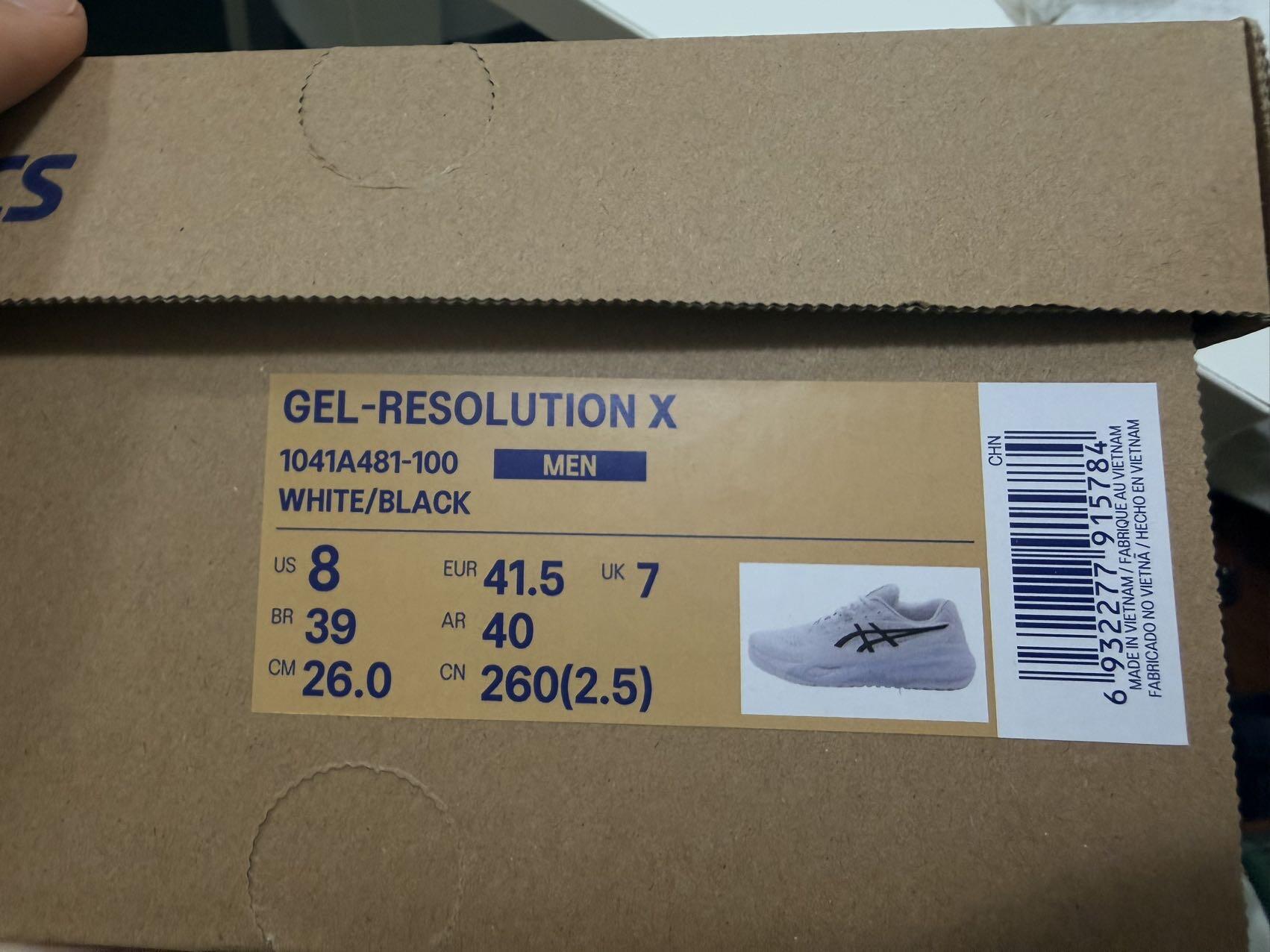 亚瑟士男网球鞋 GEL-RESOLUTION X 41.5 码