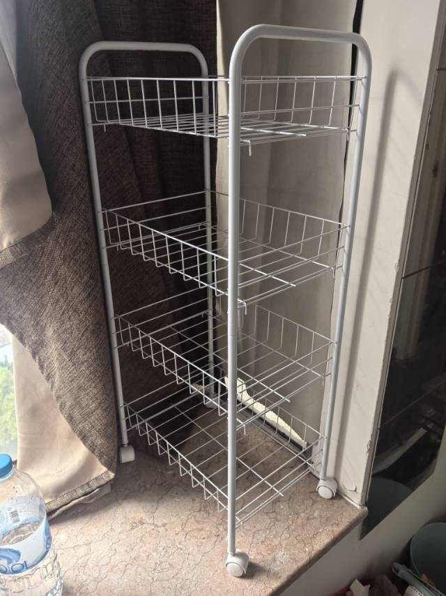 小推车四层带滑轮置物架