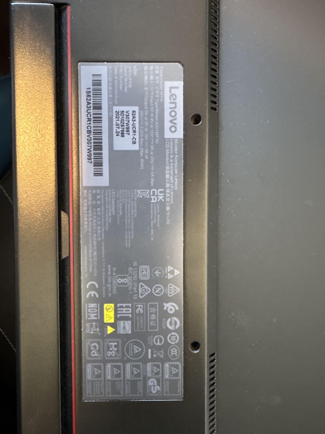 thinkvision m14t 便携扩展屏