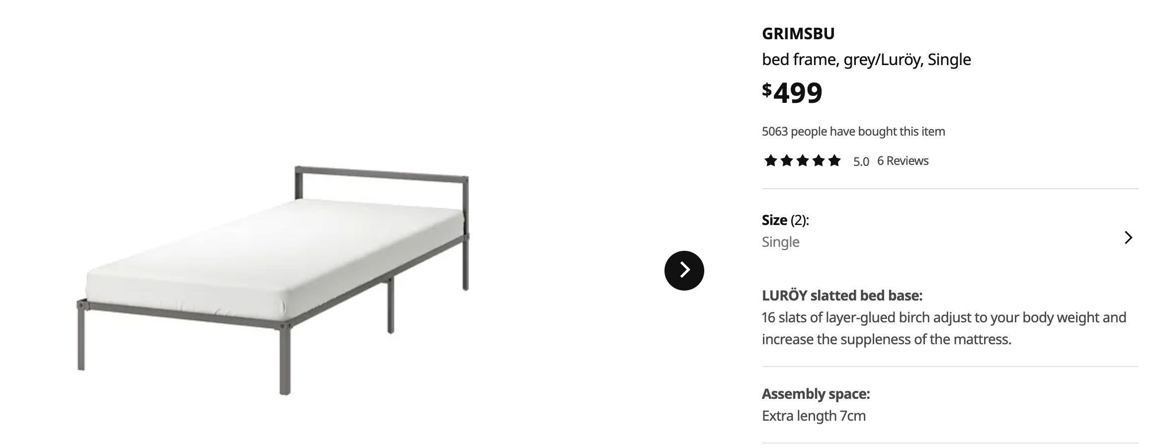 宜家单人 床垫+床架