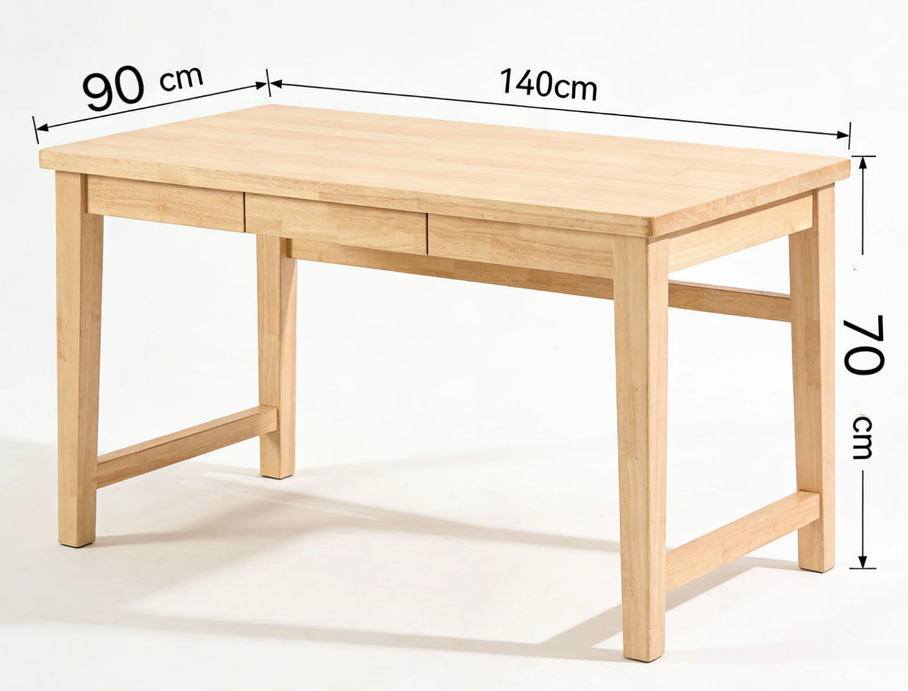 长方形浅色实木书桌